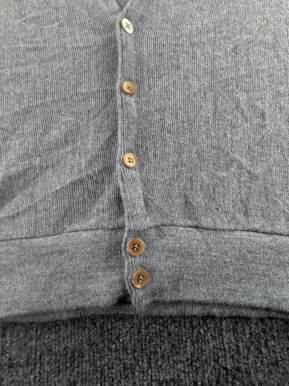 Christian Dior ** Sweater Men Cardigan V-Neck Logo USA XL Gray Solid Long Sleeve